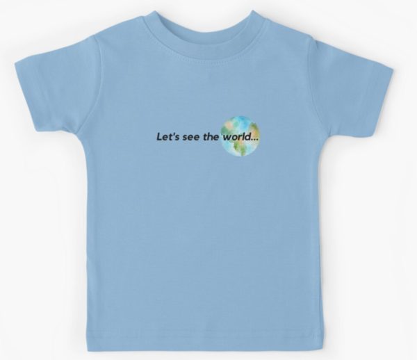 see the world kids t-shirt blue