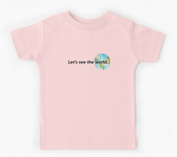 see the world kids t-shirt pink