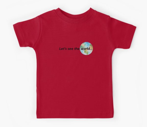 see the world kids t-shirt red