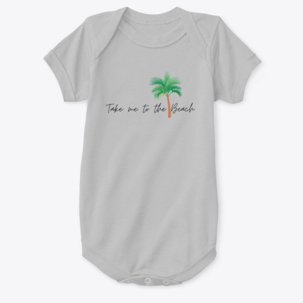 take me to the beach baby clothing grey