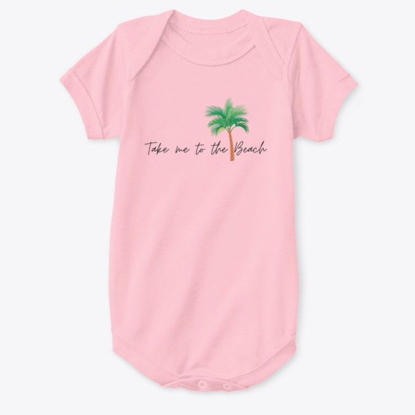 take me to the beach baby clothing pink