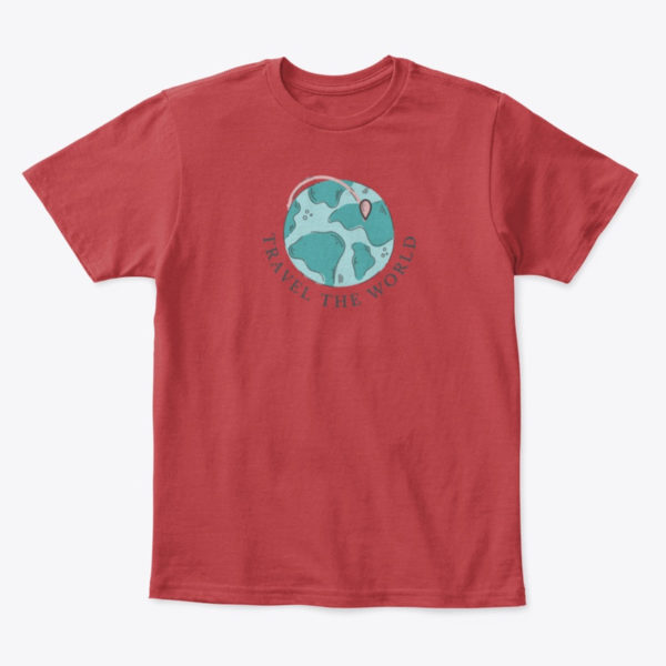 travel the world kids tee red