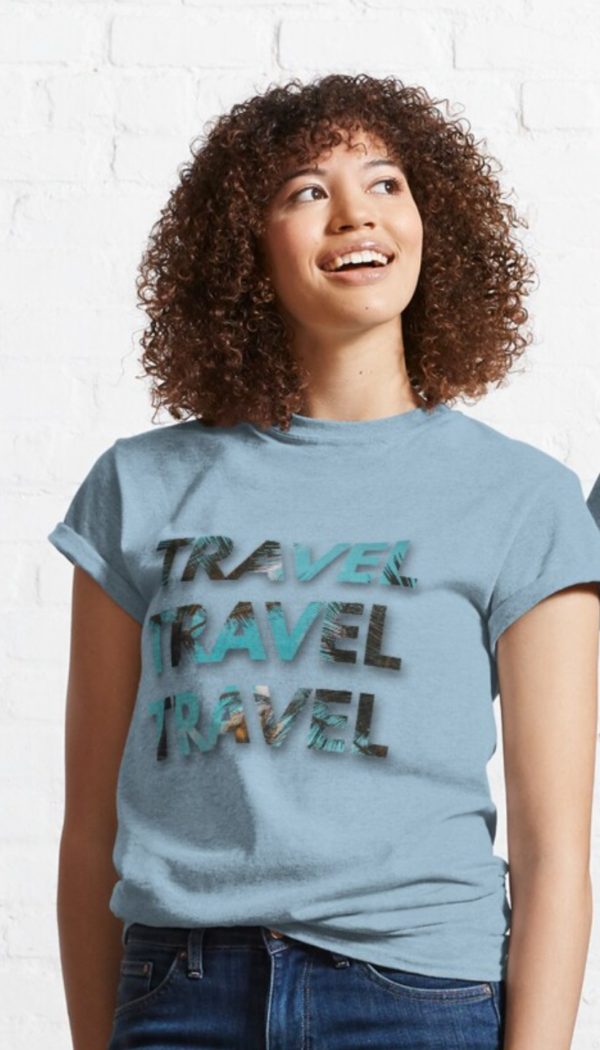 travel tshirt design blue