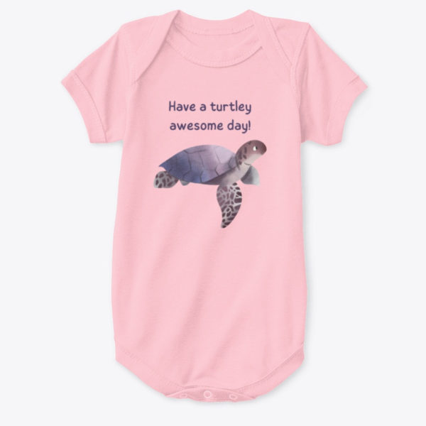 turtle baby onesie pink