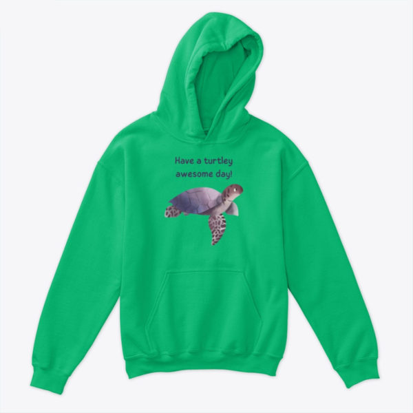 turtle kids hoodie green
