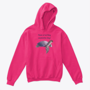 turtle kids hoodie pink