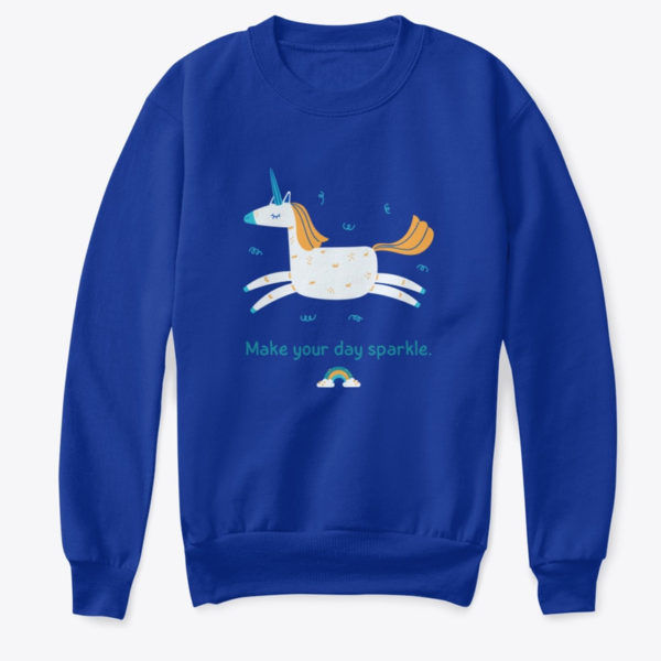 unicorn kids sweater blue