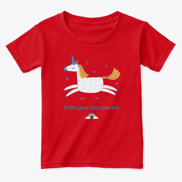 unicorn toddler tshirt red