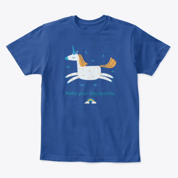 unicorn tshirt blue