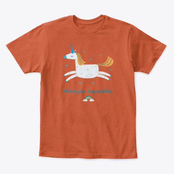 unicorn tshirt orange