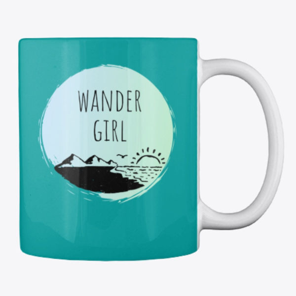 wander girl mug green