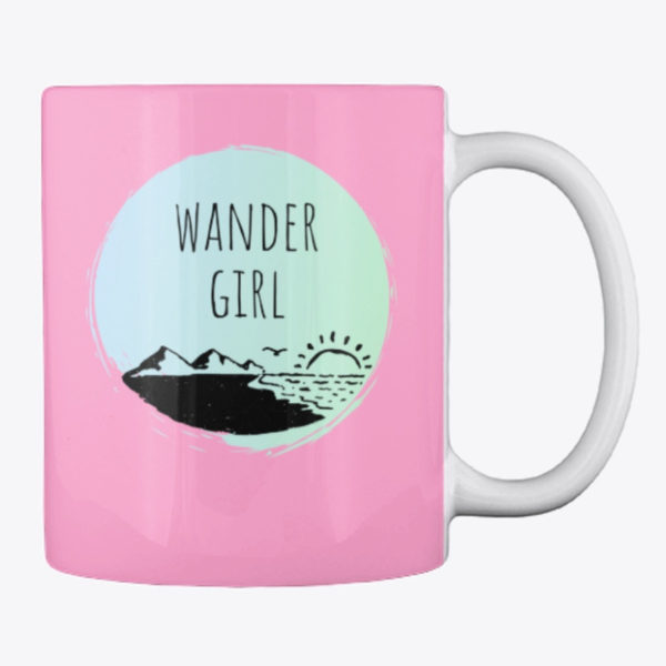 wander girl mug pink
