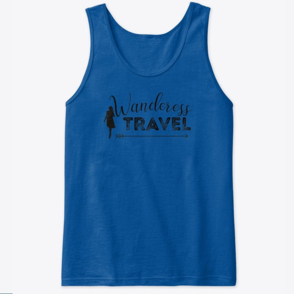 wanderess travel vest blue