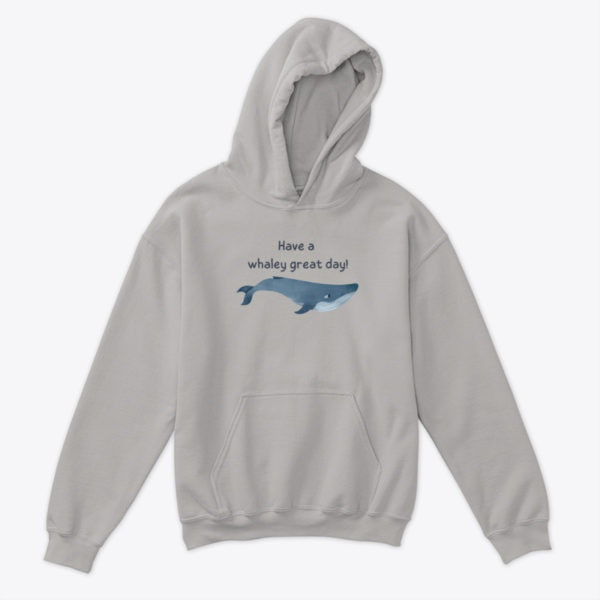 whale kids hoodie grey