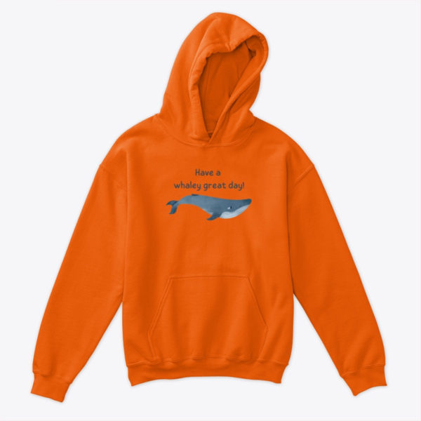 whale kids hoodie orange