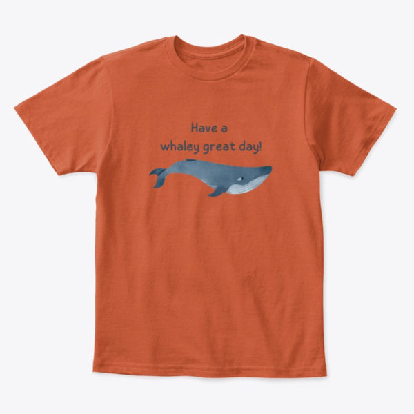 whale kids t shirt orange