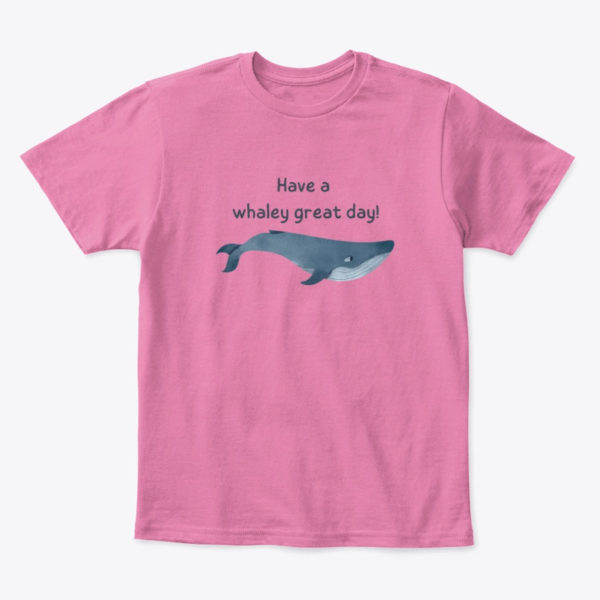 whale kids t shirt pink