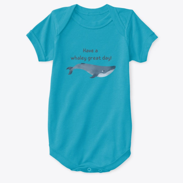 whaley baby onesie blue
