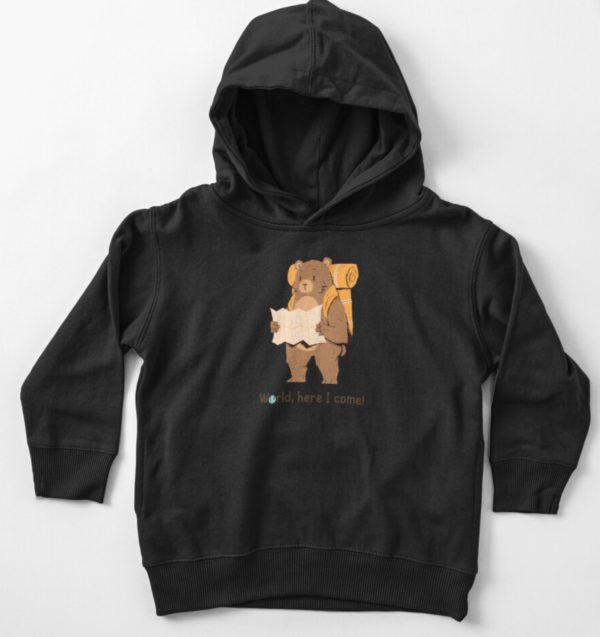 world, here i come toddler hoodie black