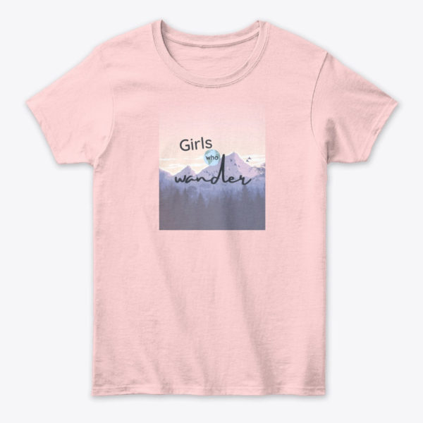 girls that wander graphic t shirt pink