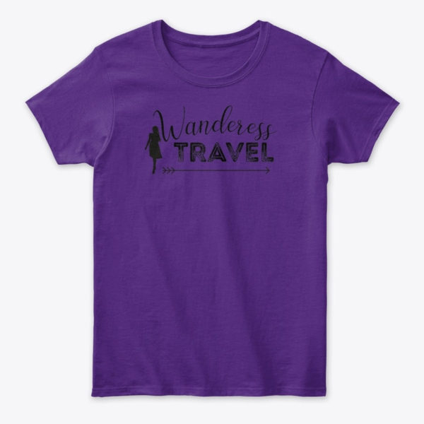 wanderess female travel tee purple 2