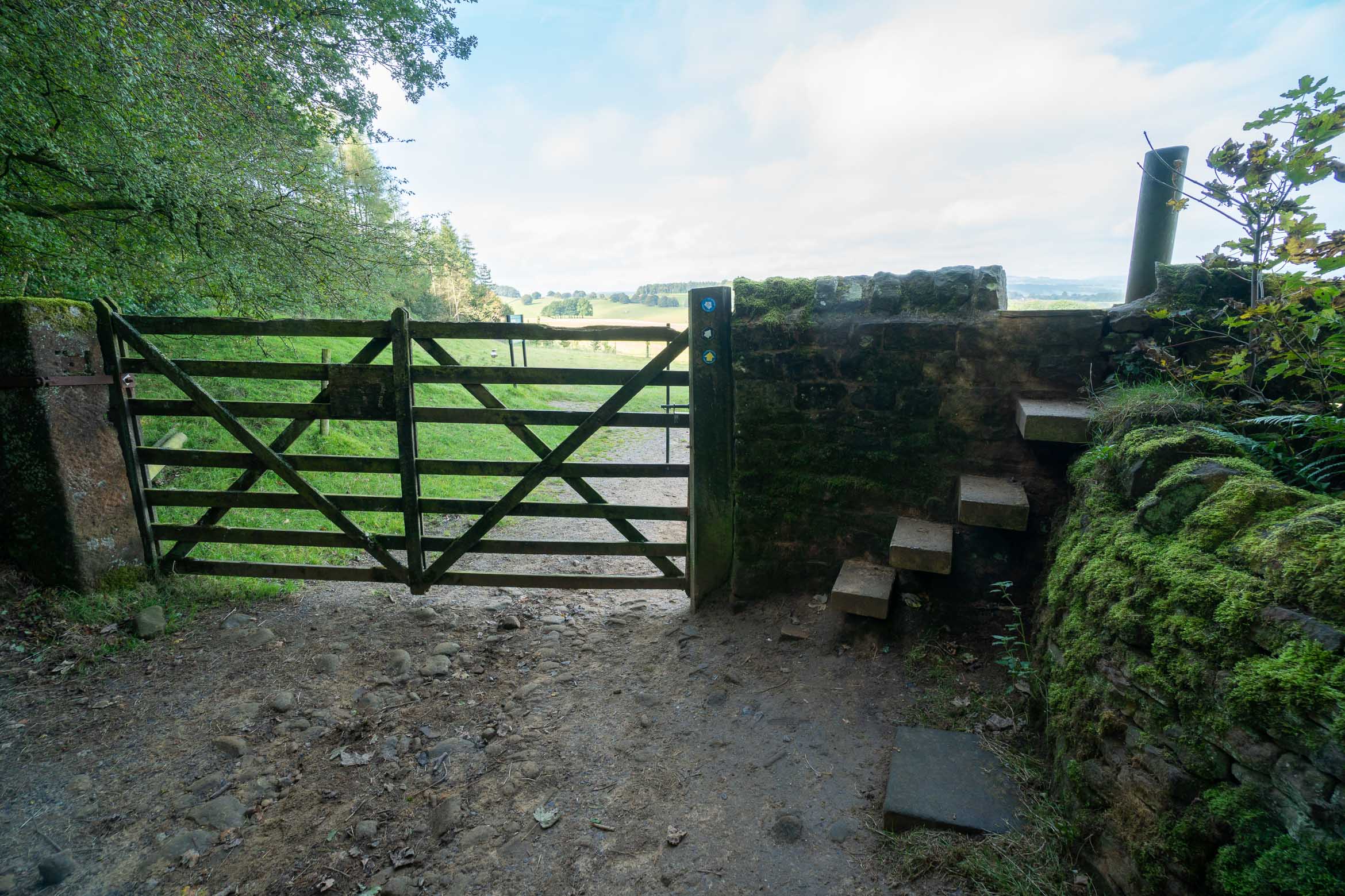 gate and steps over wall