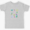 colourful birds grey kids tee