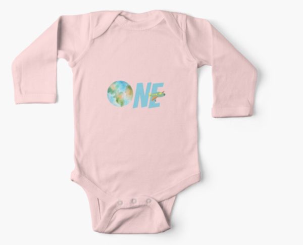 first birthday bodysuit for baby pink